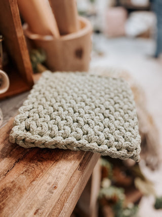 Cotton Crocheted Potholder - Blue - 440 Kitchen + Tabletop - The Farmhouse
