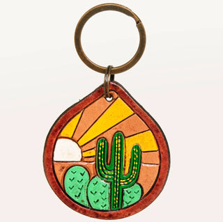 Desert Sunrise Leather Keychain - The Farmhouse