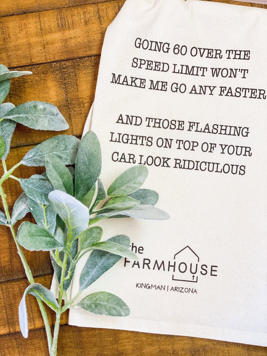 Flashing Lights Tea Towel - The Farmhouse AZ