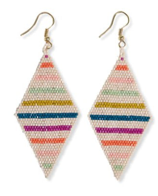 Frida Horizontal Lines Beaded Earrings Rainbow - The Farmhouse AZ