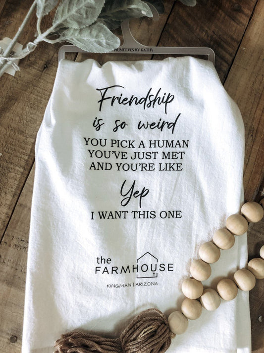 Friendship Tea Towel(white) - The Farmhouse AZ