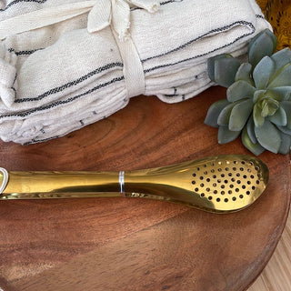 Gold Slotted Tongs - The Farmhouse AZ