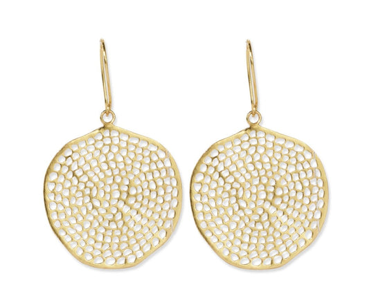 Gretchen Large Circle With Holes Earrings Brass - The Farmhouse AZ