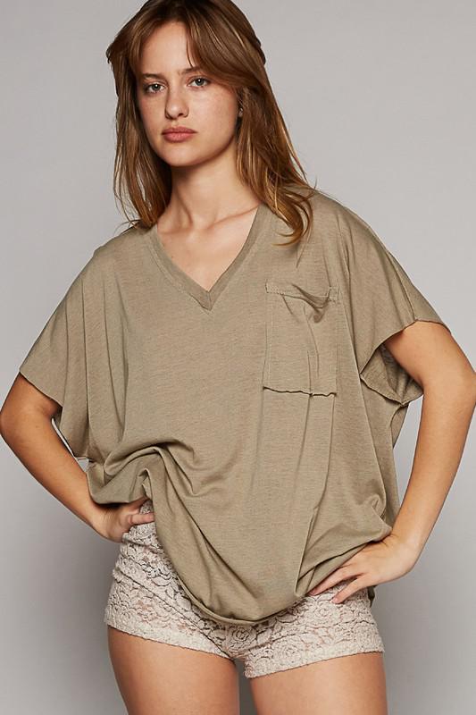 Harper Oversized Top - Olive - The Farmhouse