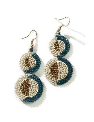 Kara Half Circles Beaded Earrings Peacock - The Farmhouse AZ