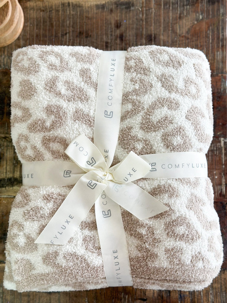 Leopard Luxe Throw - Beige - The Farmhouse AZ