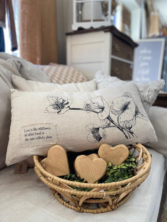 Linen Wildflowers Lumbar Pillow - The Farmhouse
