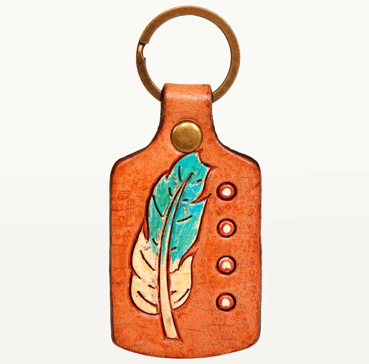 Lone Feather Leather Keychain - The Farmhouse
