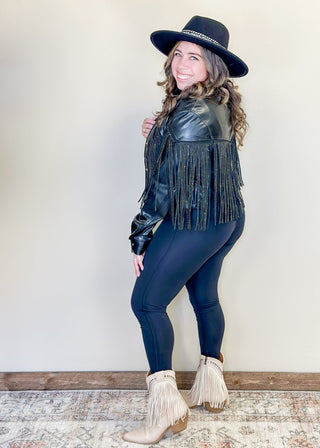 Long Live Cowgirls Fringe Jacket - Black - The Farmhouse