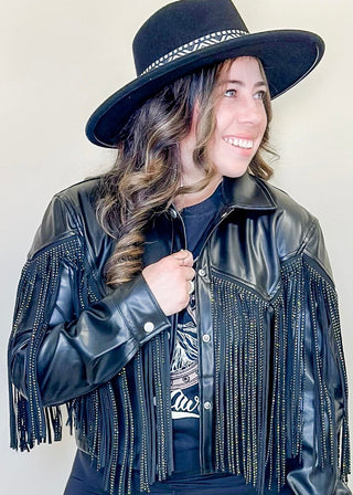 Long Live Cowgirls Fringe Jacket - Black - The Farmhouse