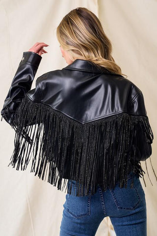 Long Live Cowgirls Fringe Jacket - Black - The Farmhouse