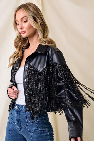 Long Live Cowgirls Fringe Jacket - Black - The Farmhouse