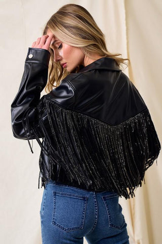 Long Live Cowgirls Fringe Jacket - Black - The Farmhouse