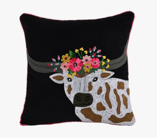 Longhorn Nightlife Velvet Pillow - The Farmhouse