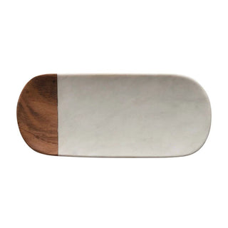 Marble and Acacia Wood Tray - 440 Kitchen + Tabletop - The Farmhouse