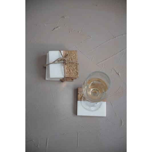 Marble and Hand Carved Coasters - The Farmhouse
