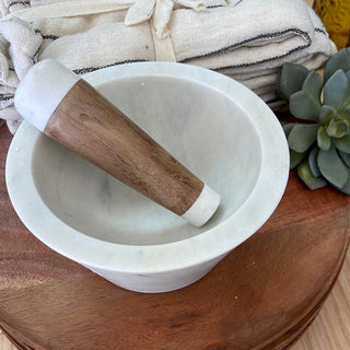 Marble & Wood Mortar & Pestle - The Farmhouse AZ