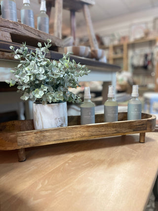 Natural Mango Wood Footed Tray - The Farmhouse