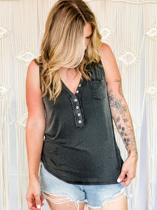 Reina Tank Top - Black - The Farmhouse AZ