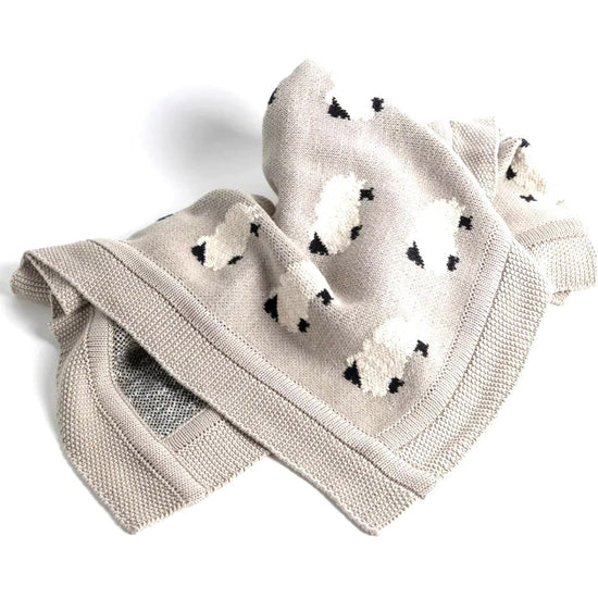 Sheep Cotton Knit Baby Blanket - The Farmhouse AZ