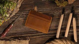 Stapleton Leather Card Holder - Camel - The Farmhouse