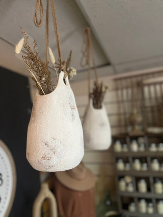 Stoneware Planter and Jupe Rope Hanger - The Farmhouse