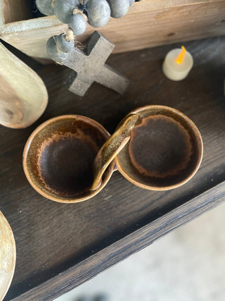 Stoneware Two Bowl Dish - The Farmhouse