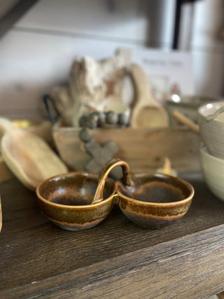 Stoneware Two Bowl Dish - The Farmhouse