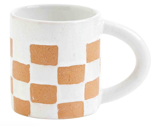 Terracotta Checkered Mug - The Farmhouse