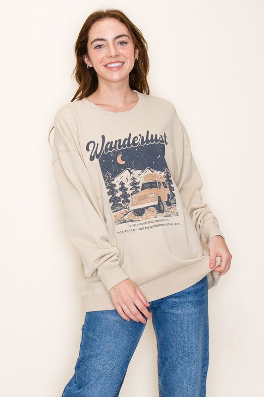 Wanderlust Graphic Pullover - The Farmhouse