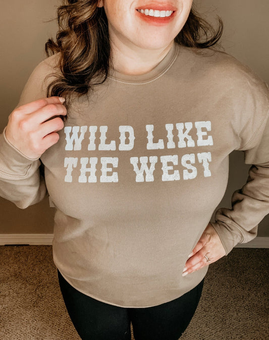 Wild Like The West Sweatshirt - Tan - The Farmhouse AZ