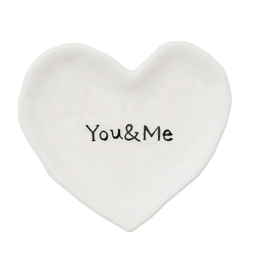 You and Me Ceramic Heart Dish - The Farmhouse